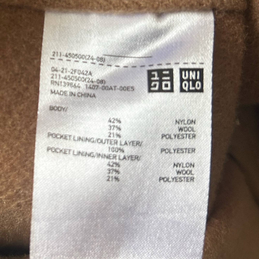 *sold* Uniqlo double face wool wrap coat - Picture 5 of 7